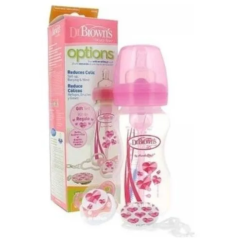 Dr Brown'S Biberon Silicona Natural Flow Rosa Flores 270Ml 1Ud