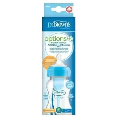 Dr Brown'S Biberon Silicona Natural Flow Azul Bosque 270Ml 1Ud
