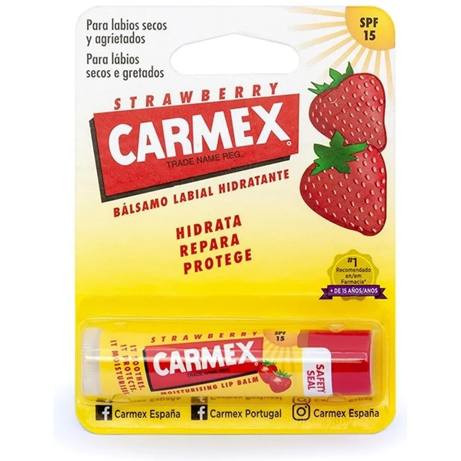 Carmex Strawberry Bálsamo Labial Hidratante Spf 15, 4,25 G