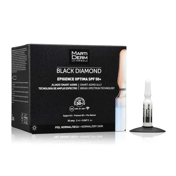 Martiderm Black Diamond Epigence Optima SPF50+, 30 ampollas
