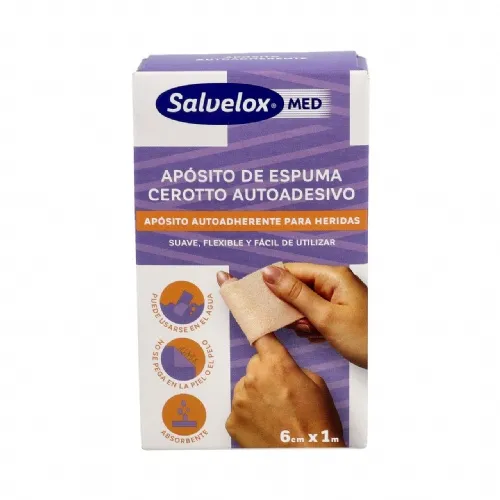 Salvelox med foam plaster - aposito adhesivo (1 aposito 1m x 6 cm)