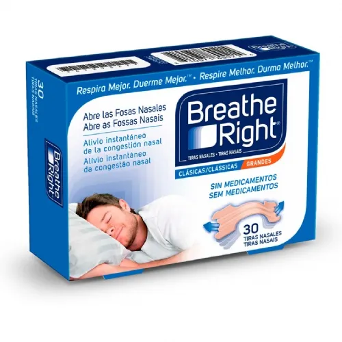 Breathe right clasicas tira adh nasal 30 unidades - tira adh nasal