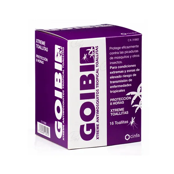 GOIBI ANTIMOSQUITOS XTREME TOALLITAS 16 TOALLITAS