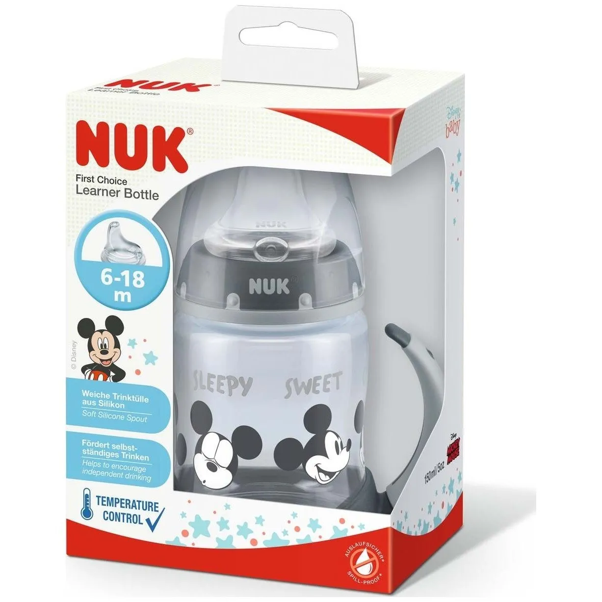 Nuk Biberon Silicona Mickey First Choice 6-18M Niña 150Ml