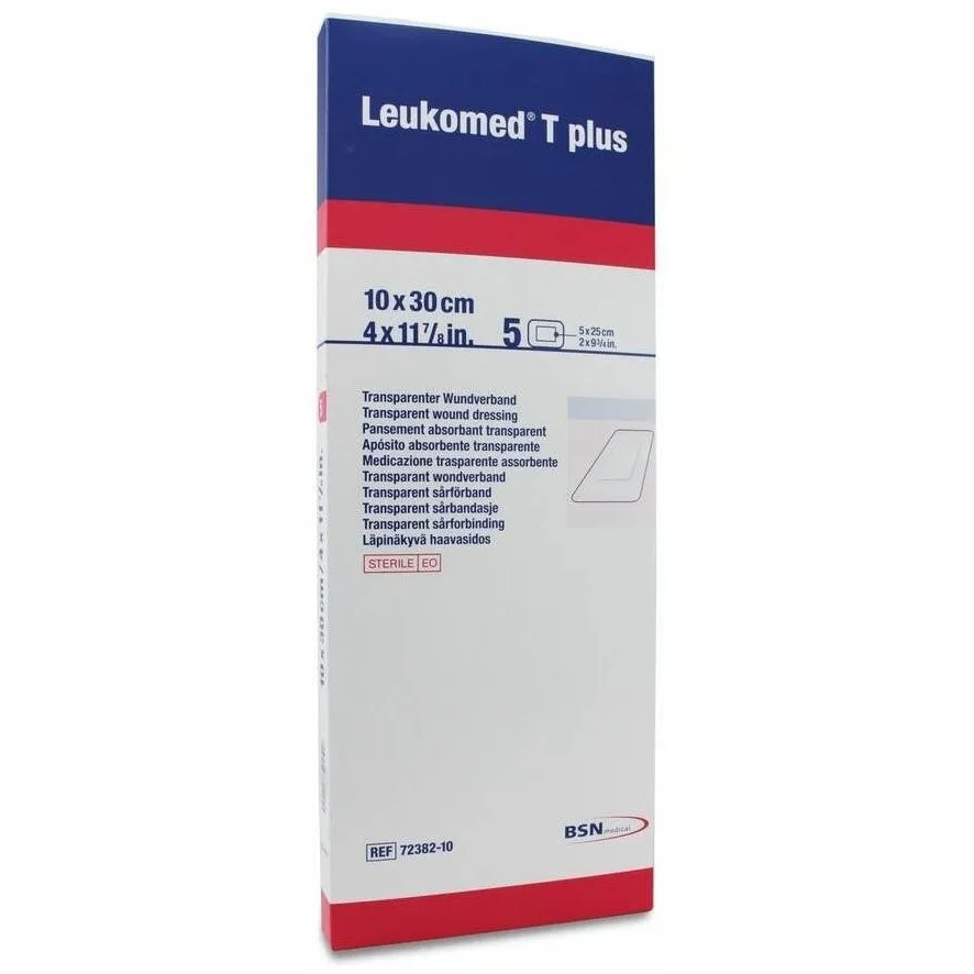 Leukomed T Plus Apósito Transparente 10 Cm X 30 Cm, 5 Uds