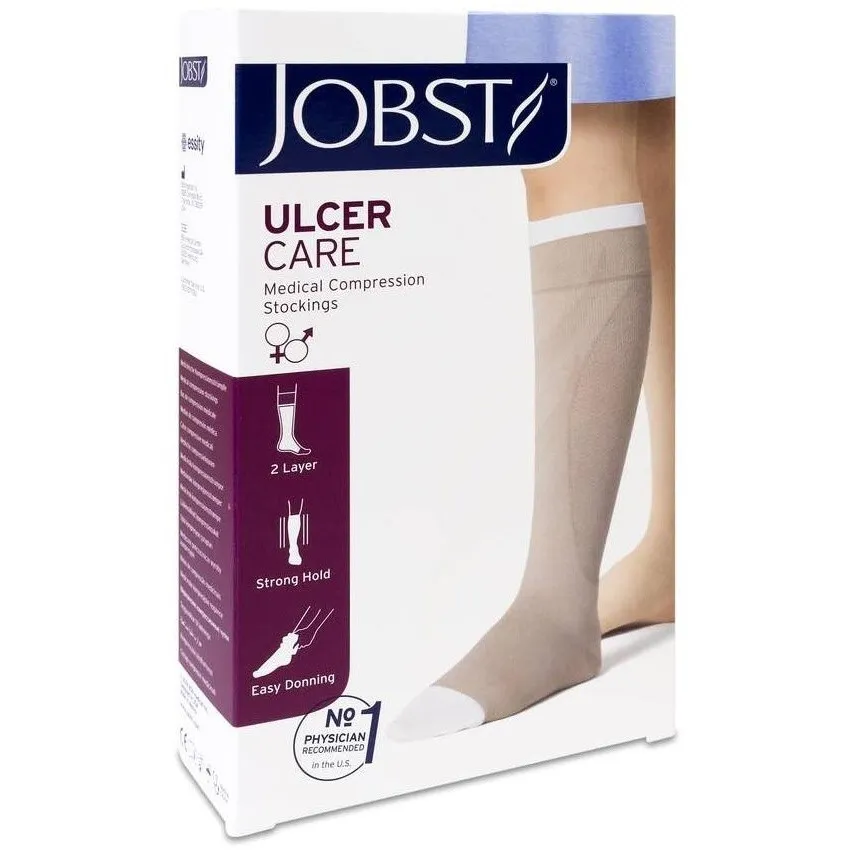 Jobst Ulcercare Media Compresión Fuerte Sin Cremallera Beige Talla L, 1 Unidad