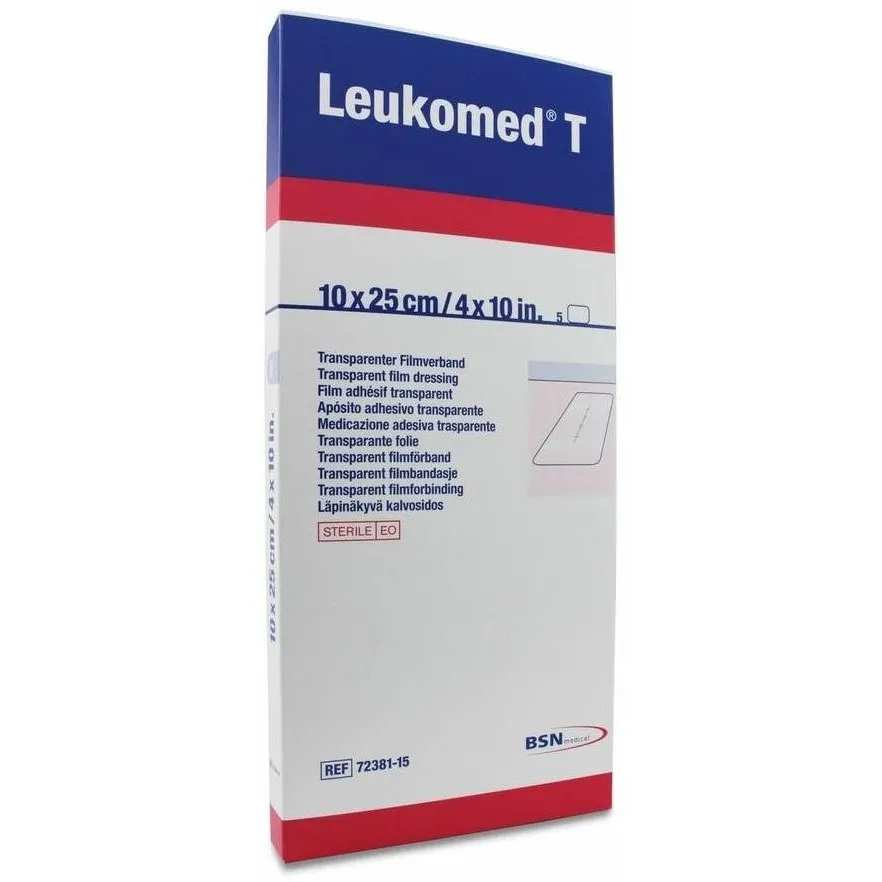 Leukomed T Apósito Transparente 10 X 25 Cm, 5 Uds