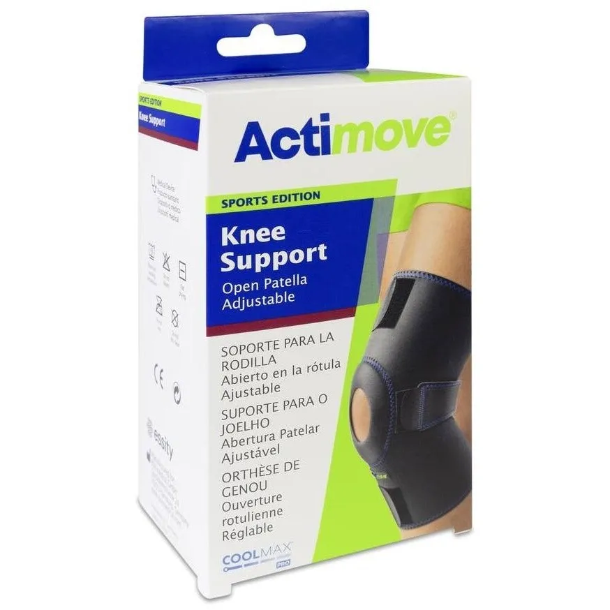 Actimove Rodillera Rótula Abierta Talla Única Negro, 1 Unidad