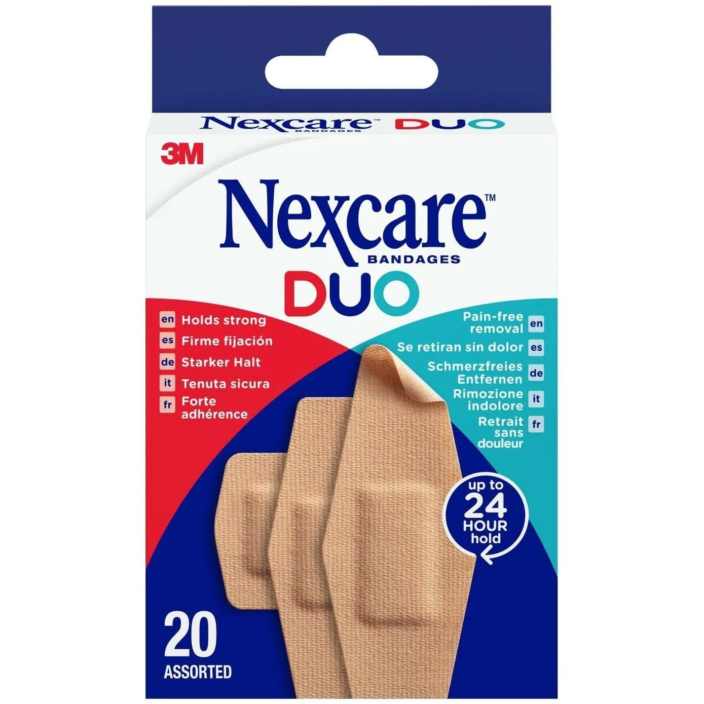 Nexcare Duo Silicona Surtido De 20 Vendajes Flexibles, 1 Unidad