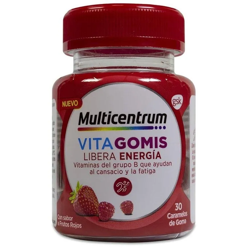 Multicentrum Vitagomis Energía Sabor Frutos Rojos, 30 Gominolas