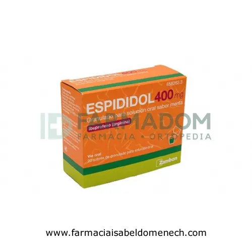 ESPIDIDOL 400 mg GRANULADO PARA SOLUCION ORAL SABOR MENTA , 20 sobres