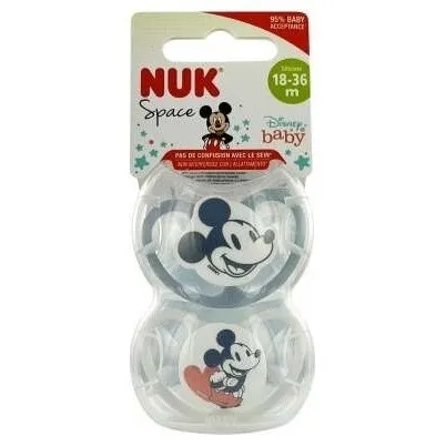 Nuk Chupete Space Mickey Silicona Gris 18-36 Meses