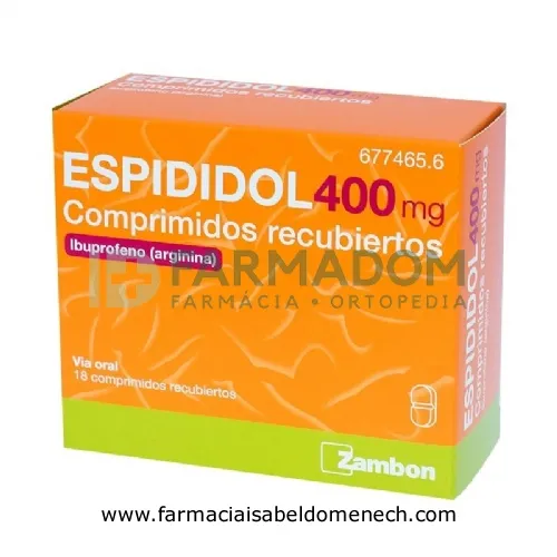 ESPIDIDOL 400 mg COMPRIMIDOS RECUBIERTOS, 18 comprimidos
