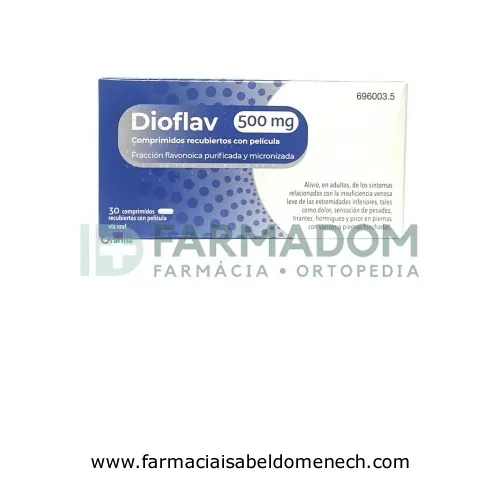 DIOFLAV 500 MG COMPRIMIDOS RECUBIERTOS CON PELICULA, 30 comprimidos