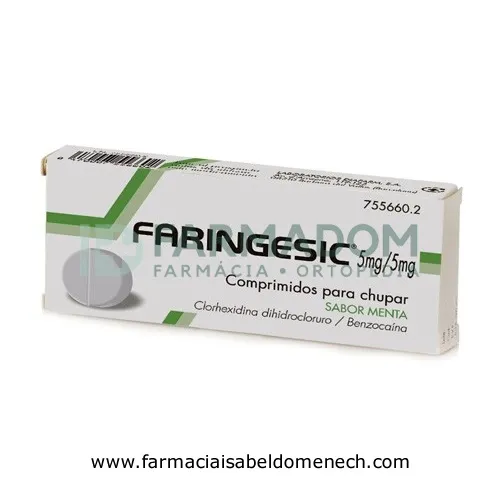 FARINGESIC 5 mg/5 mg COMPRIMIDOS PARA CHUPAR SABOR MENTA 20 comprimidos