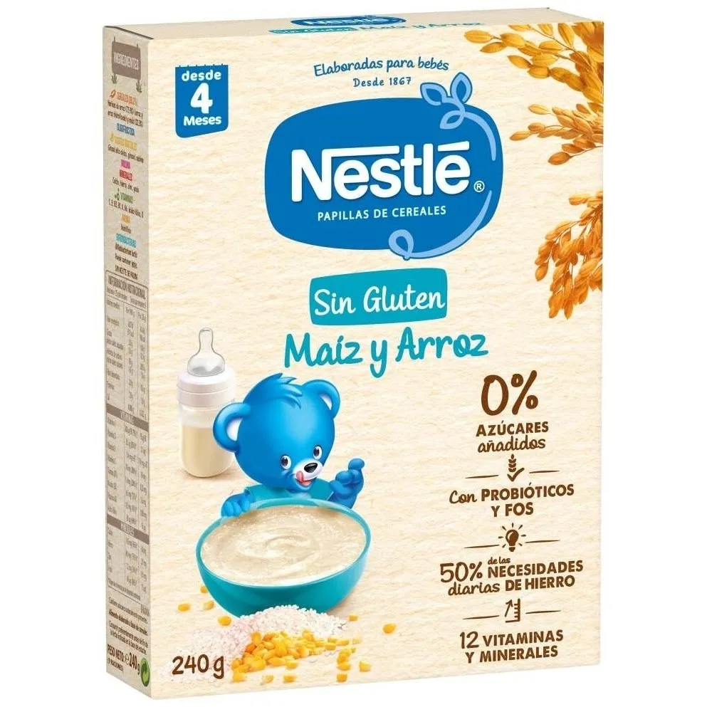 Nestle Papilla Cereales Maiz Y Arroz Sin Gluten 240G