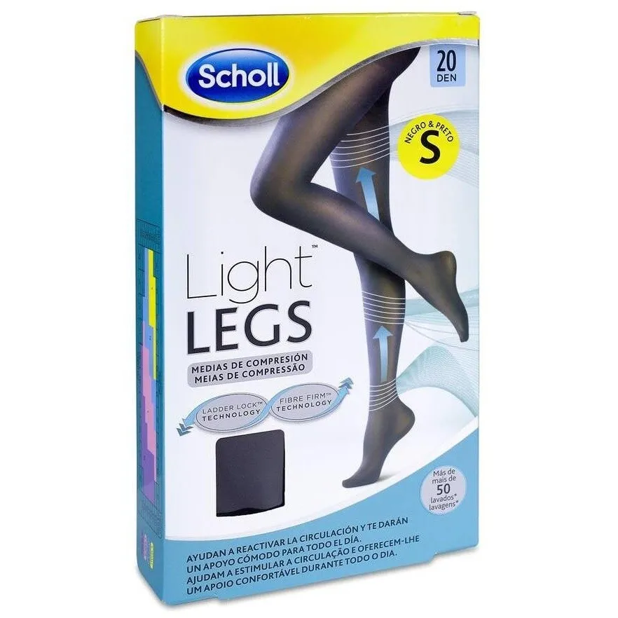 Scholl Medias De Compresión Ligera 20 Den Negro Talla S, 1 Ud