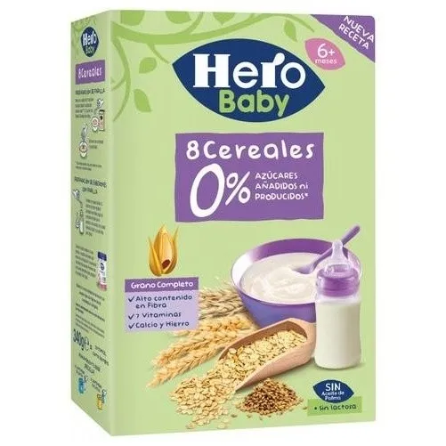 Hero Baby 8 Cereales 0% Azúcares Añadidos +6M 340G