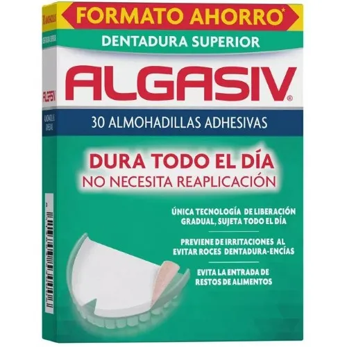 Algasiv - almohadillas adhesivas protesis (30 unidades superiores)