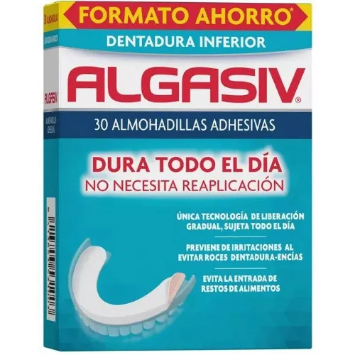 Algasiv - almohadillas adhesivas protesis (30 unidades inferiores)