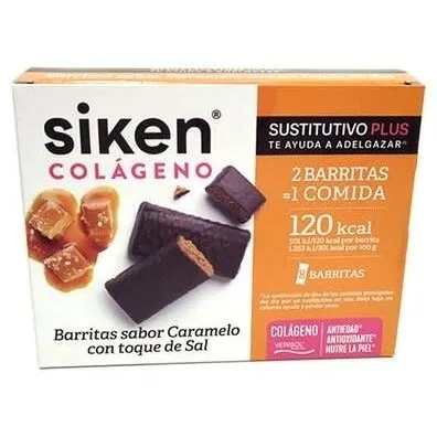 Siken Sustitutivo Colageno Barritas Caramelo 8X40G