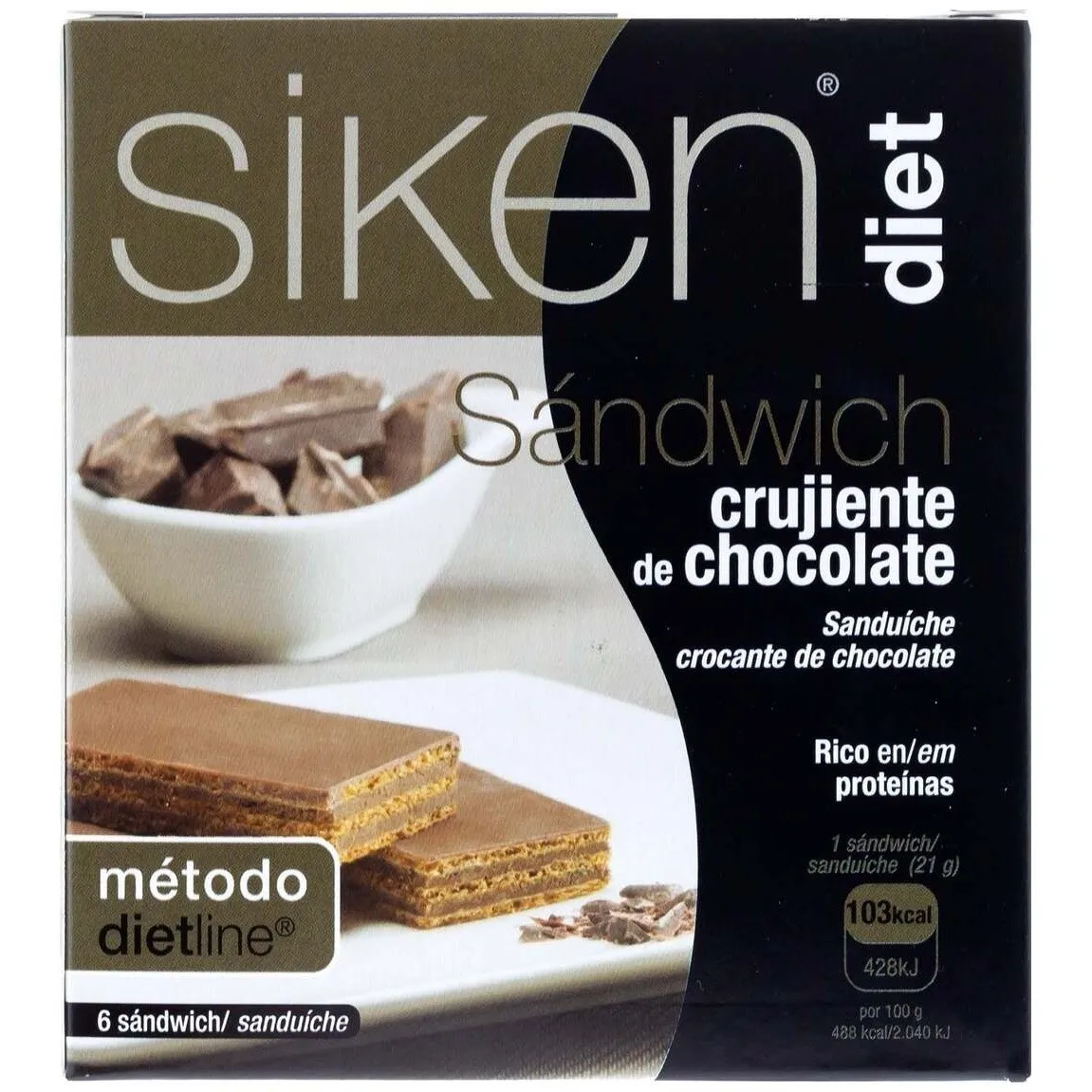 Sikendiet Sandwich Cruj Choc 6 Uds