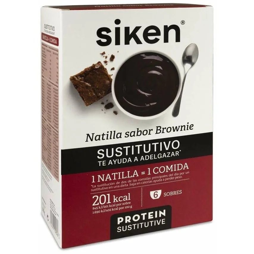 Siken Natillas Sabor Brownie, 6 Sobres