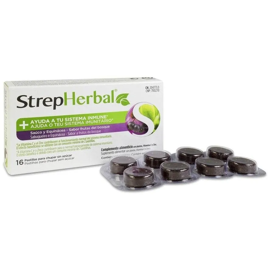 Strepherbal Saúco Y Equinácea Sabor Frutas Del Bosque 16Comp