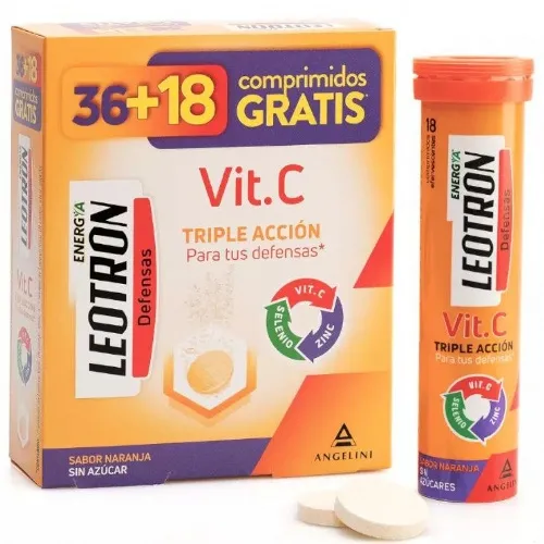 Leotron vitamina c 36 comprimidos efervescentes sabor naranja