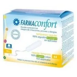 Farmaconfort Tampón Sin Aplicador Algodón Regular, 18 Tampones