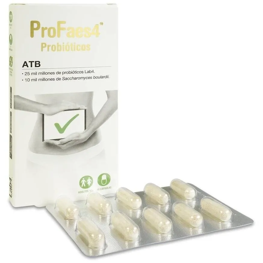 Profaes4 Suplemento Atb Con Probióticos Para La Microbiota Intestinal 10 Cápsulas