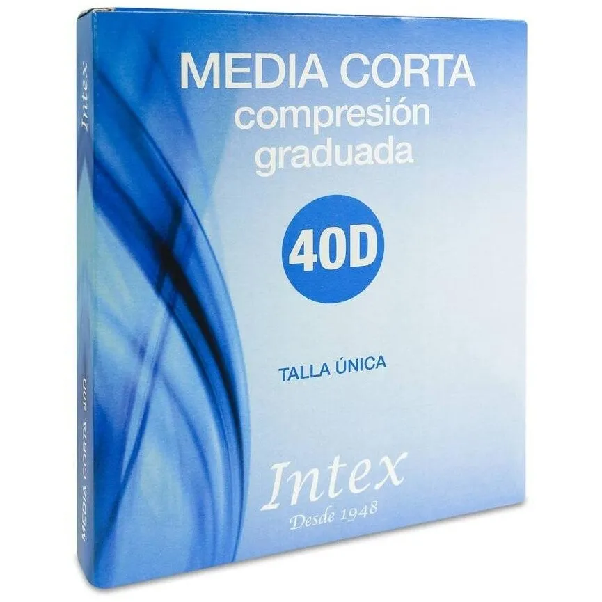 Intex Media Corta Compresión Ligera Negro, 1 Par