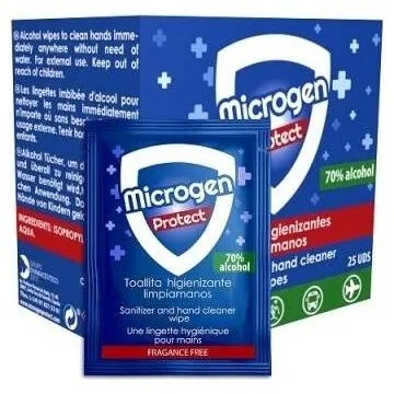Microgentoallitas Desinfectantes 70% Alcohol 25Uds