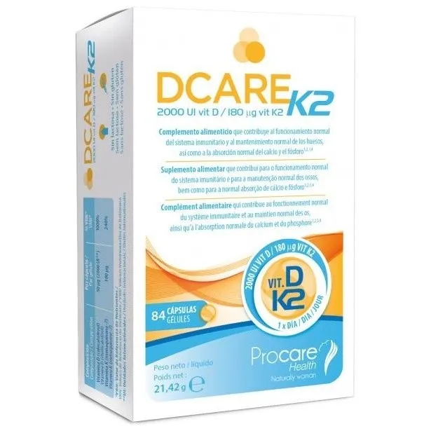 Procare Dcare K2 2000 Iu Vitamina D3 84 Cápsulas