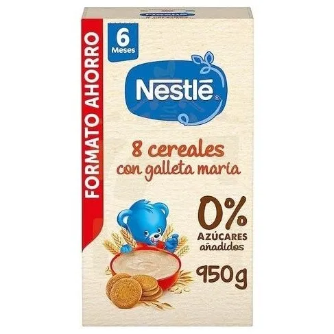 Nestlé Papilla 8 Cereales Galleta Maria 0% Azúcar Añadido 950G