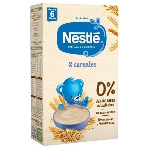 Nestlé Papilla 8 Cereales 0% Azúcares Añadidos +6M 950G