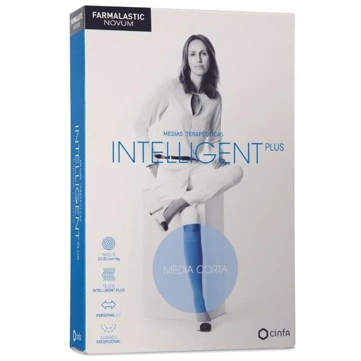 Cinfa Farmalastic Novum Intelligent Media Corta Talla 2 Marino, 1 Unidad