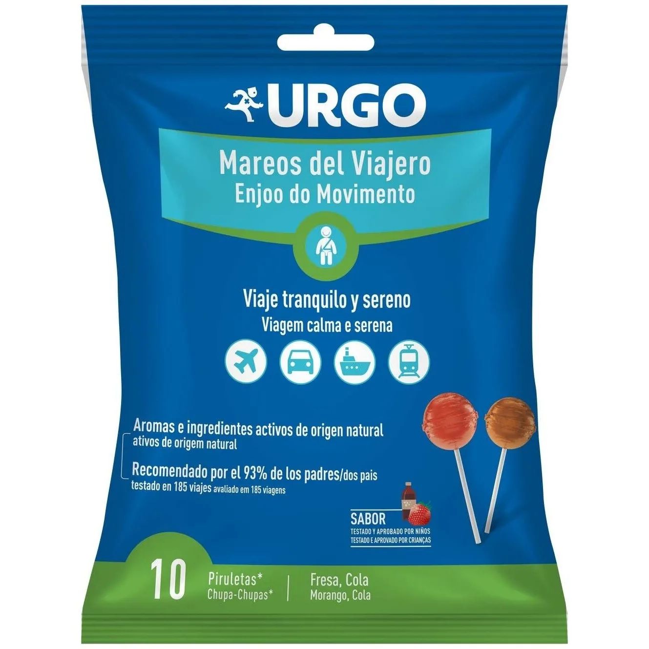 Urgo Mareos Del Viajero Piruletas, 10 Unidades