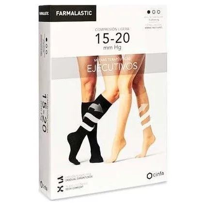 Farmalastic Calcetin Ejecutivo Compresion Ligera Hombre Negro L 1 Par