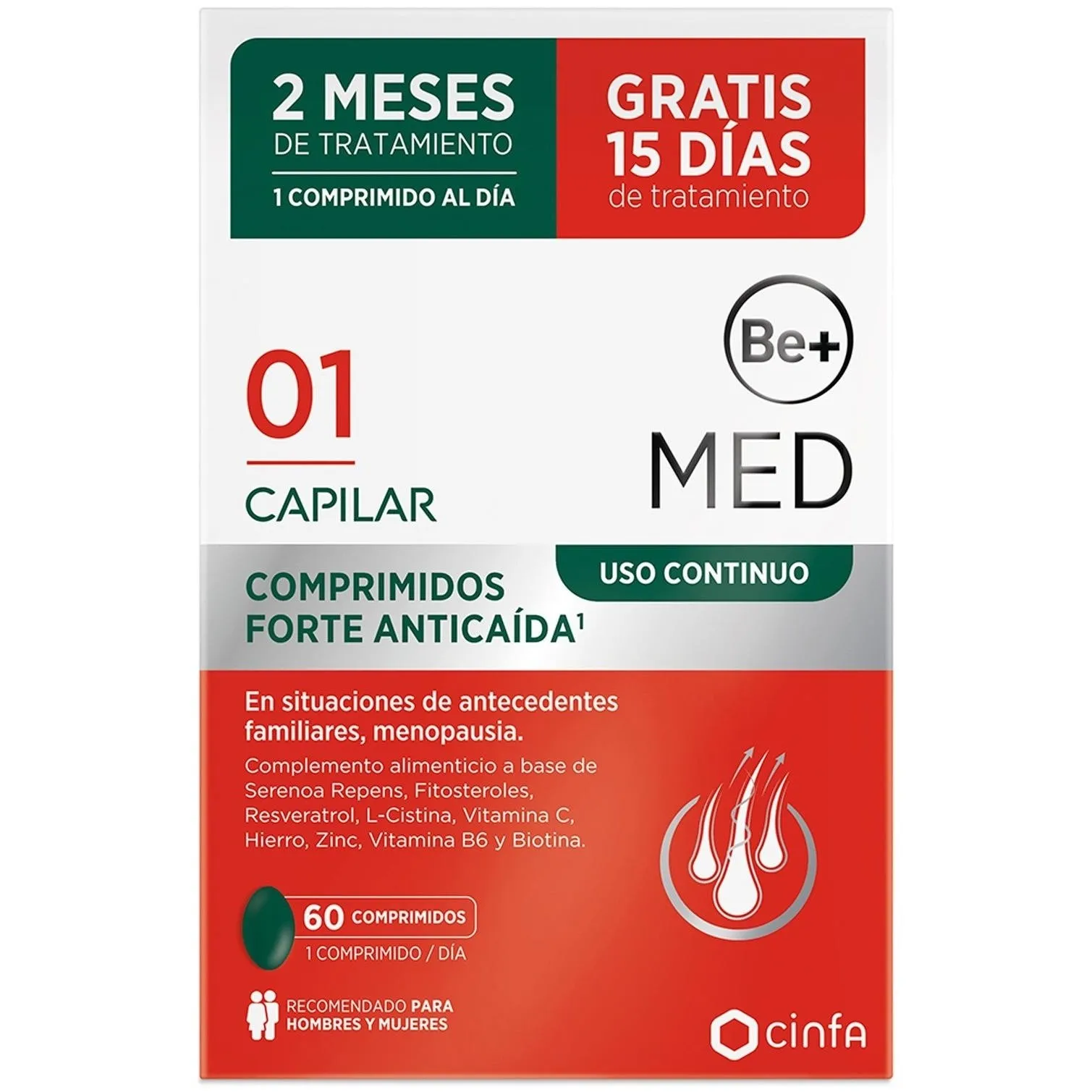 Be+Med Capilar Uso Continuo Forte 60 Comprimidos