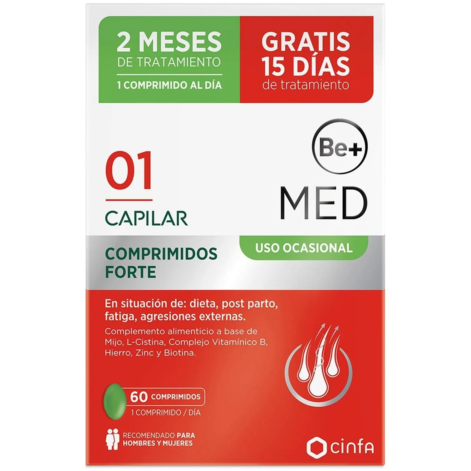 Be+Med Capilar Uso Ocasional Forte 60 Comprimidos