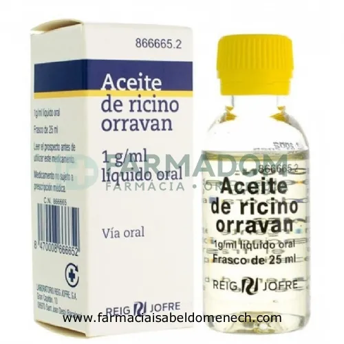 ACEITE RICINO ORRAVAN 1G/ML LIQUIDO ORAL, 1 frasco de 25 ml