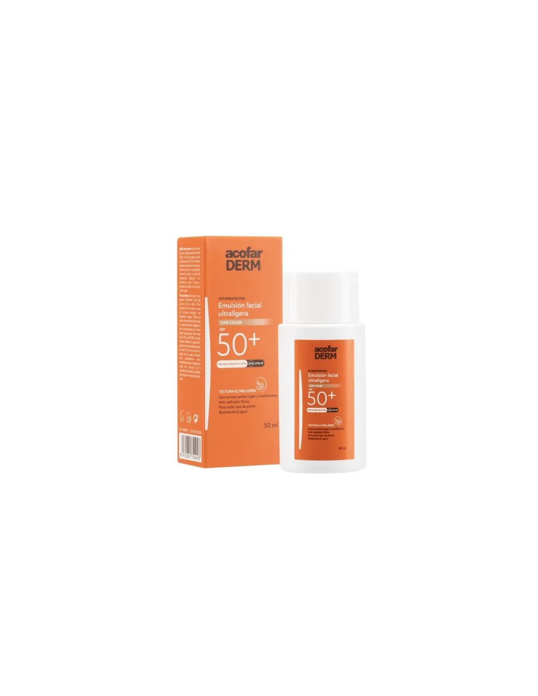 ACOFARDERM EMULSIÓN FACIAL ULTRALIGERA CON COLOR SPF50+ 50 ML