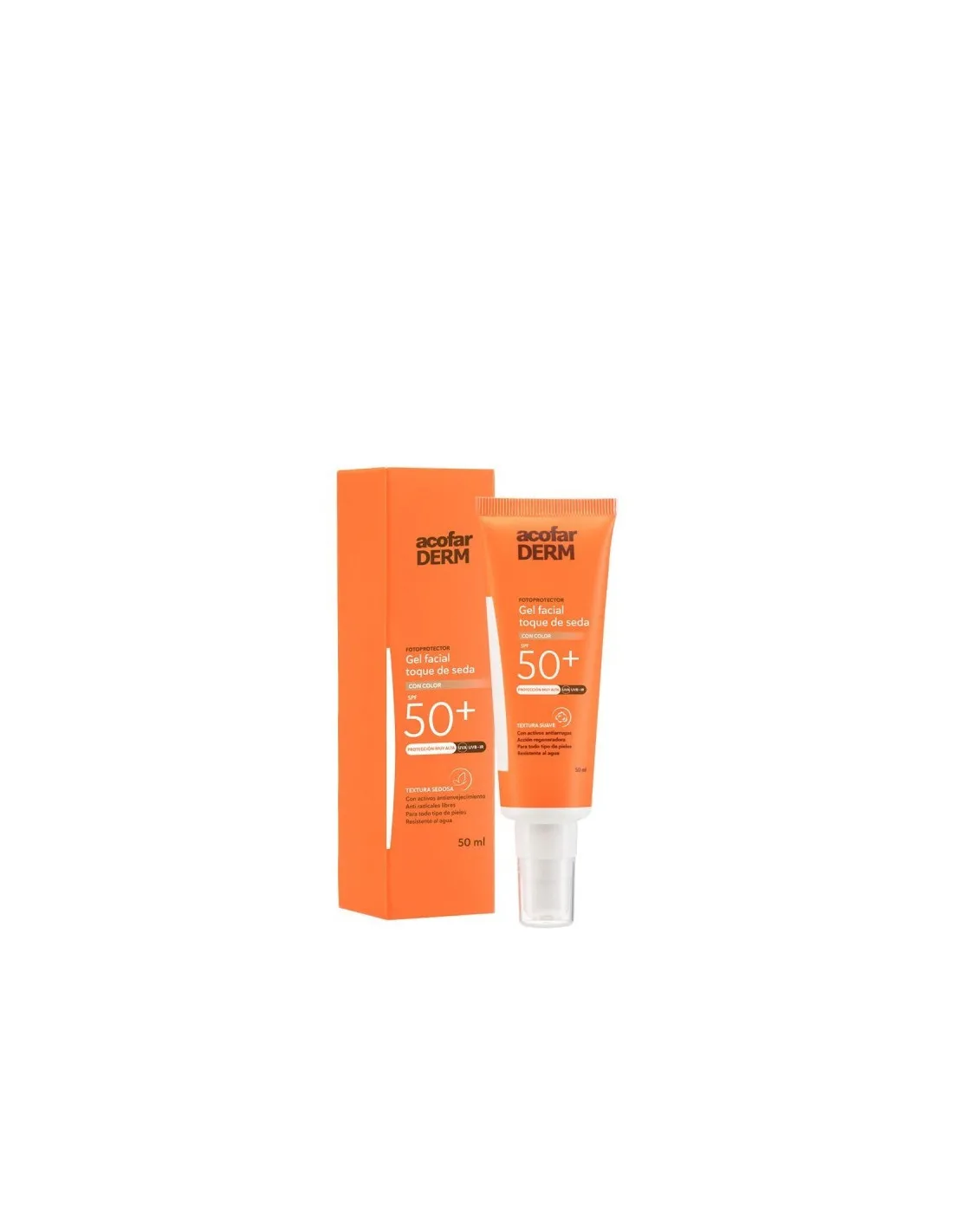 ACOFARDERM GEL FACIAL TOQUE DE SEDA CON COLOR SPF50+ 50 ML