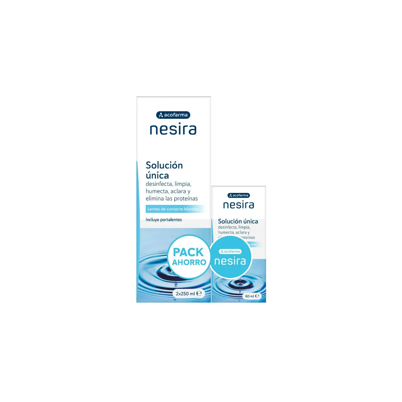 Acofarma Nesira Solución Unica Lentillas 2x250 + 60ml Promo