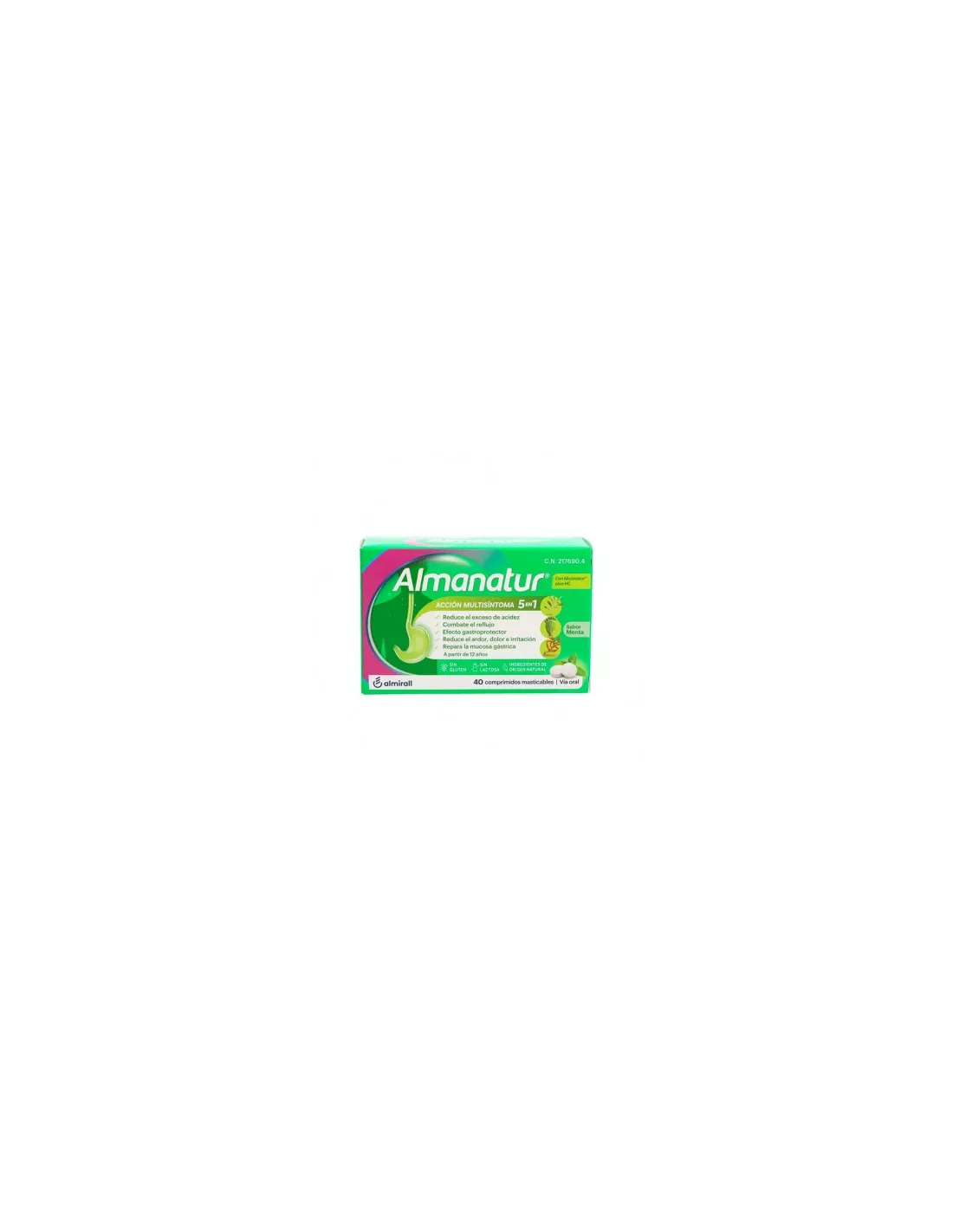 Almanatur 40 Comprimidos Masticables Sabor Menta