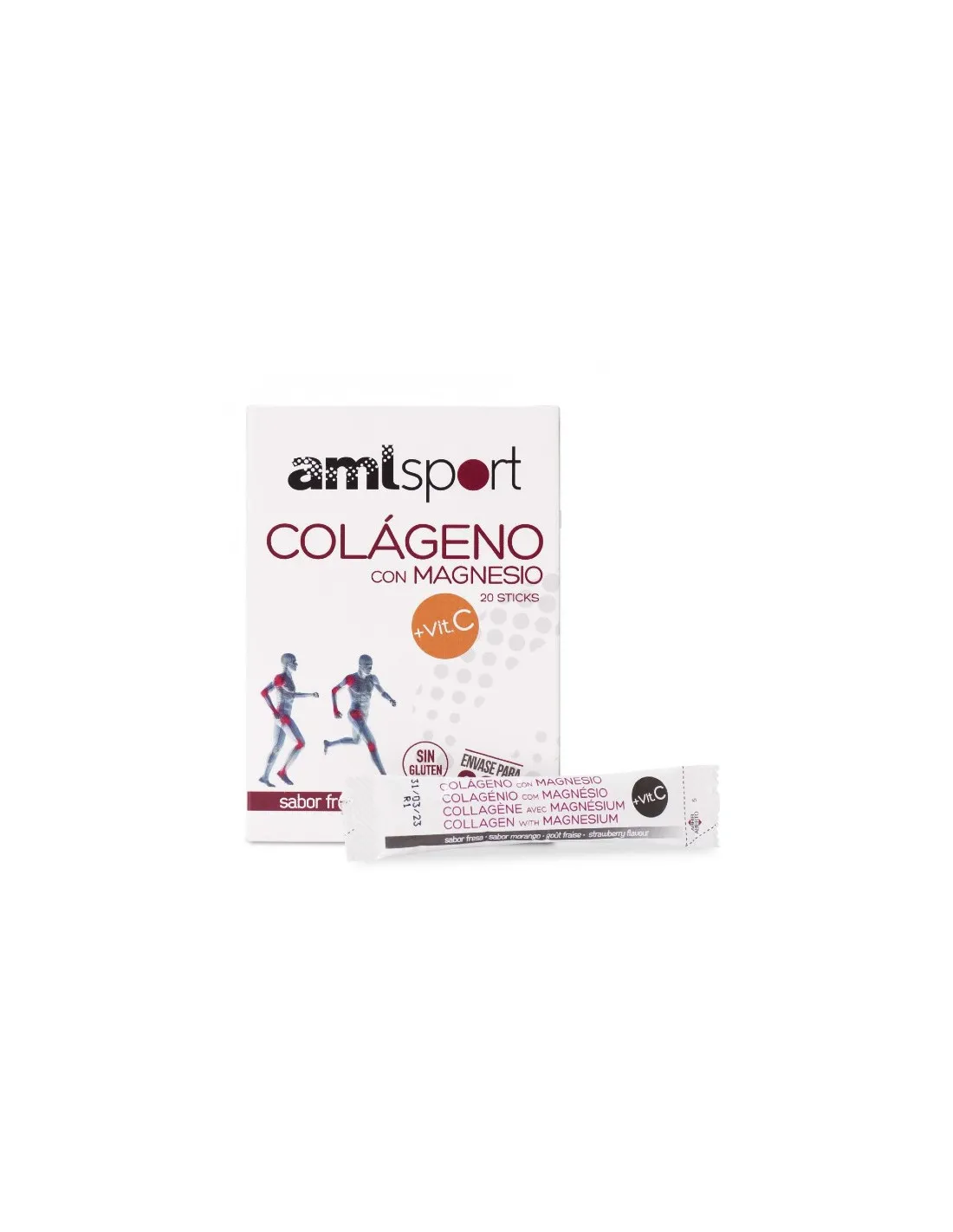 AMLSPORT COLÁGENO CON MAGNESIO FRESA 20 STICKS
