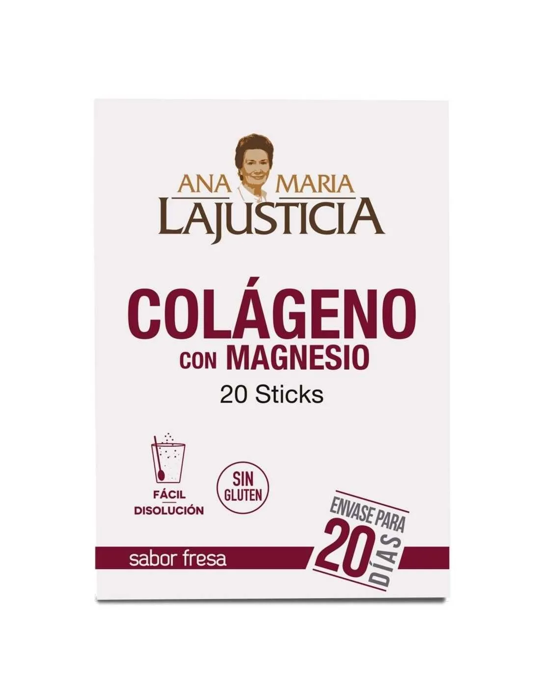 Ana María Lajusticia Colágeno Con Magnesio 20 Sticks 5gr Sabor Fresa