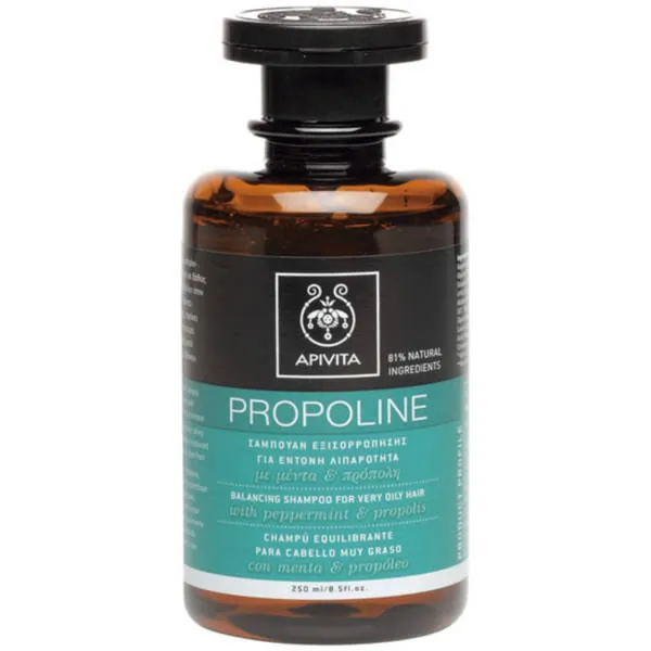 Apivita Champú Equilibrante cabello muy Graso Menta Propóleo, 250ml