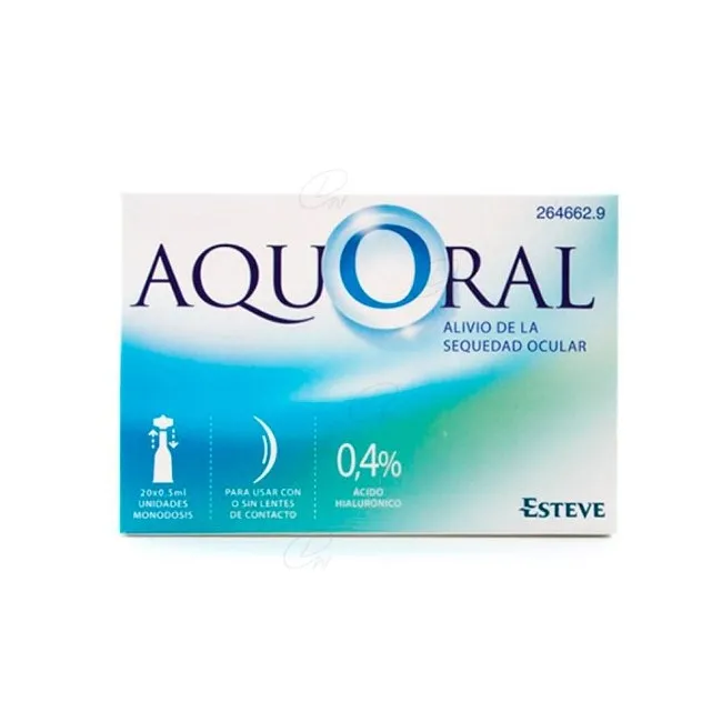 AquOral Gotas Oftalmicas Lubricantes Monodosis 05 ml 20 U